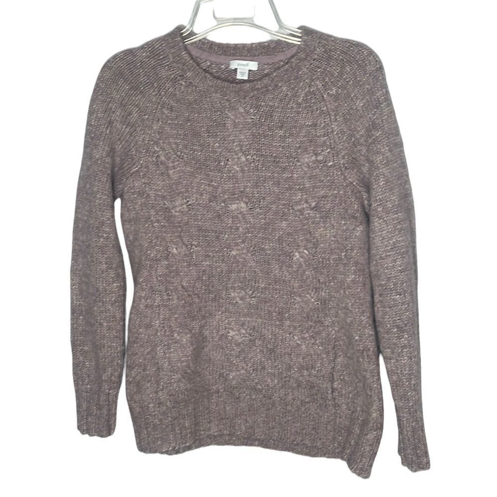 J.Jill (Pure Jill) Wool Blend Lavender Crewneck Fisherman’s Sweater. Size Xsmall